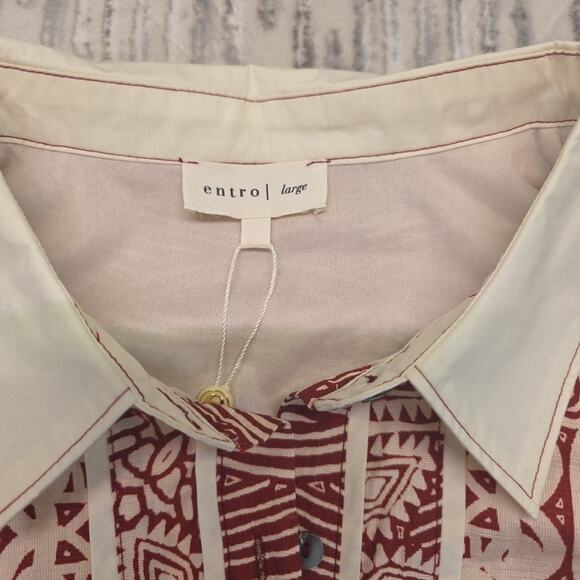 Entro Abstracte Ethnice Ruffle Hem Mini Dress Women’s Sz Large New - Picture 5 of 8